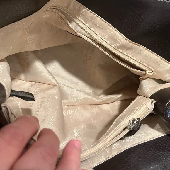 Etienne Aigner Shoulder Bag in Blue with Black Trim! GUC!! - Picture 11 of 13